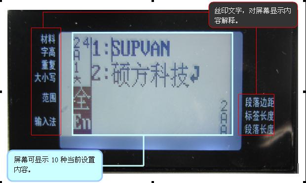 工業(yè)標(biāo)簽機(jī)LP6400LCD顯示注釋